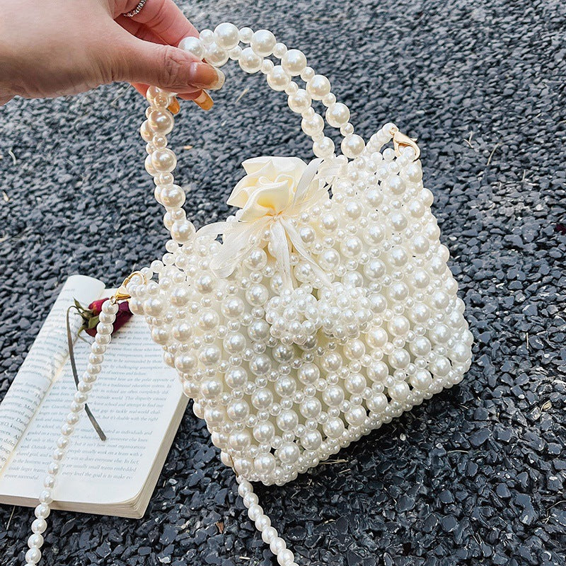 Women's Hand-woven Acrylic Beaded Vegetable Basket Fashion Dinner Bag