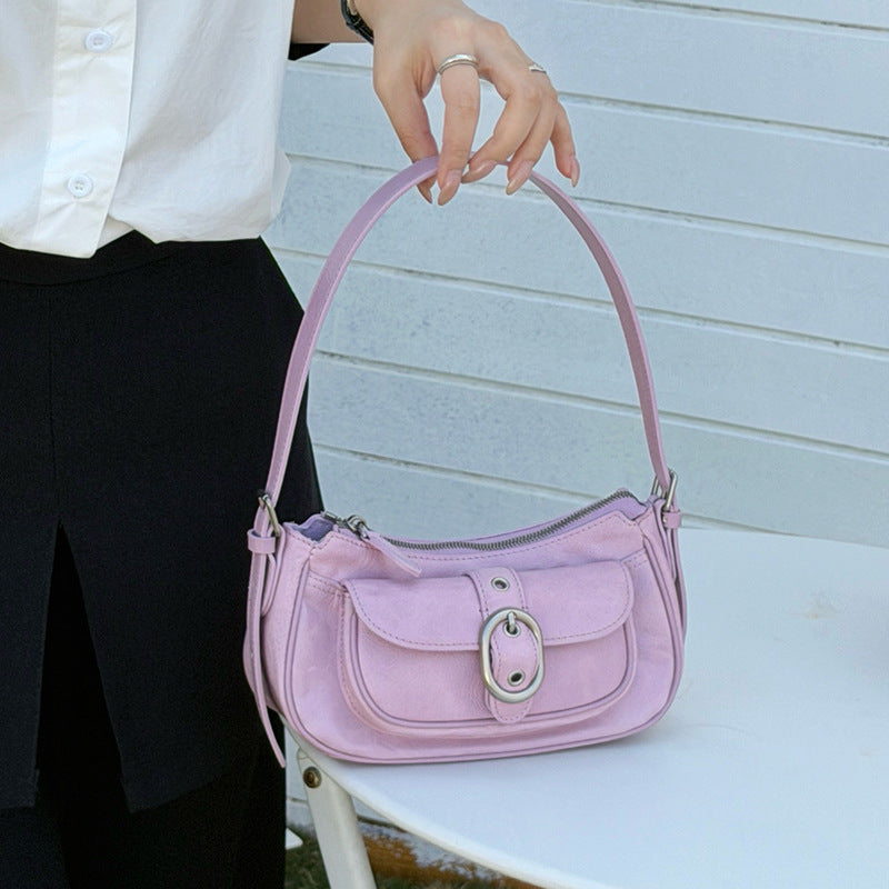 Leather Retro Commute Leisure French Stick Underarm Women's Shoulder Bag
