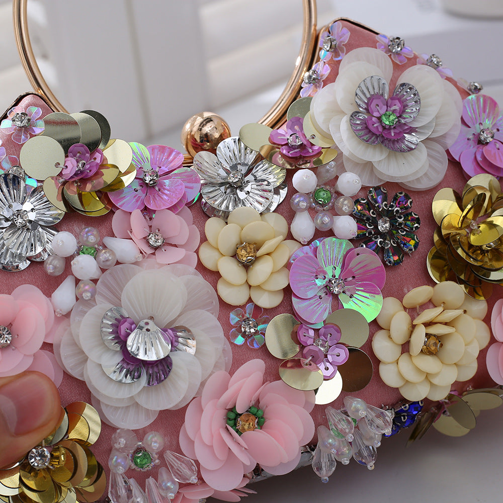 Women's Cheongsam Banquet Clothes Flower Sequin Temperamental Handbags