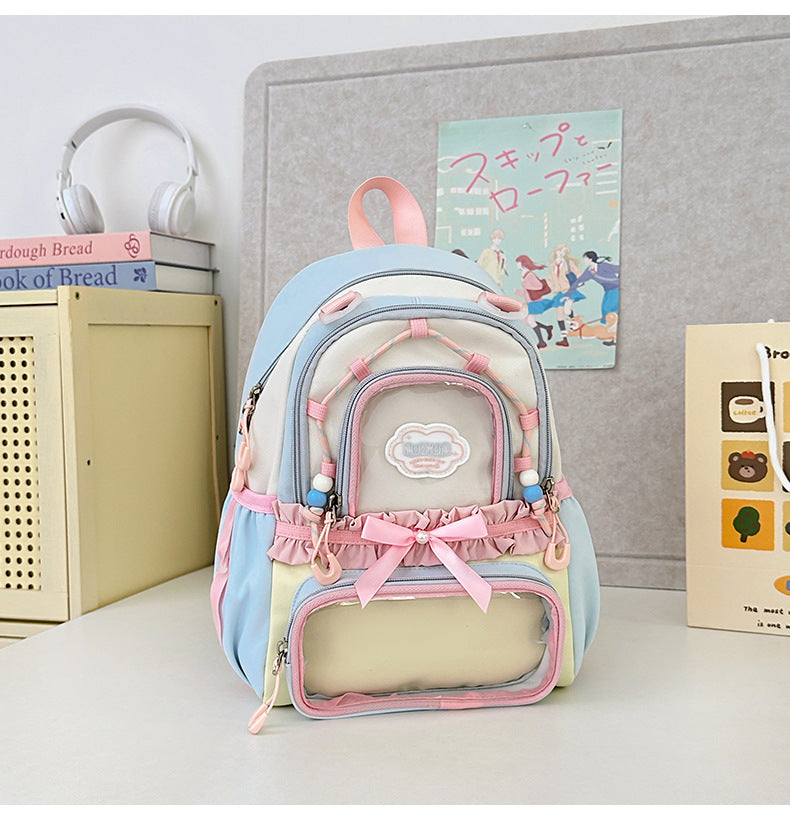 Translucent Female Leisure Korean High Style College Student Schoolbag