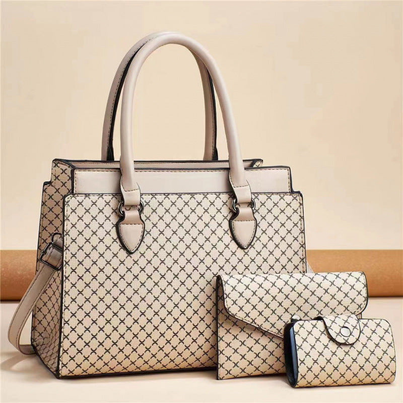 Three-piece Fashion Large Capacity Printing Color Women's Handbag