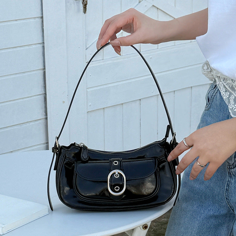 Leather Retro Commute Leisure French Stick Underarm Women's Shoulder Bag