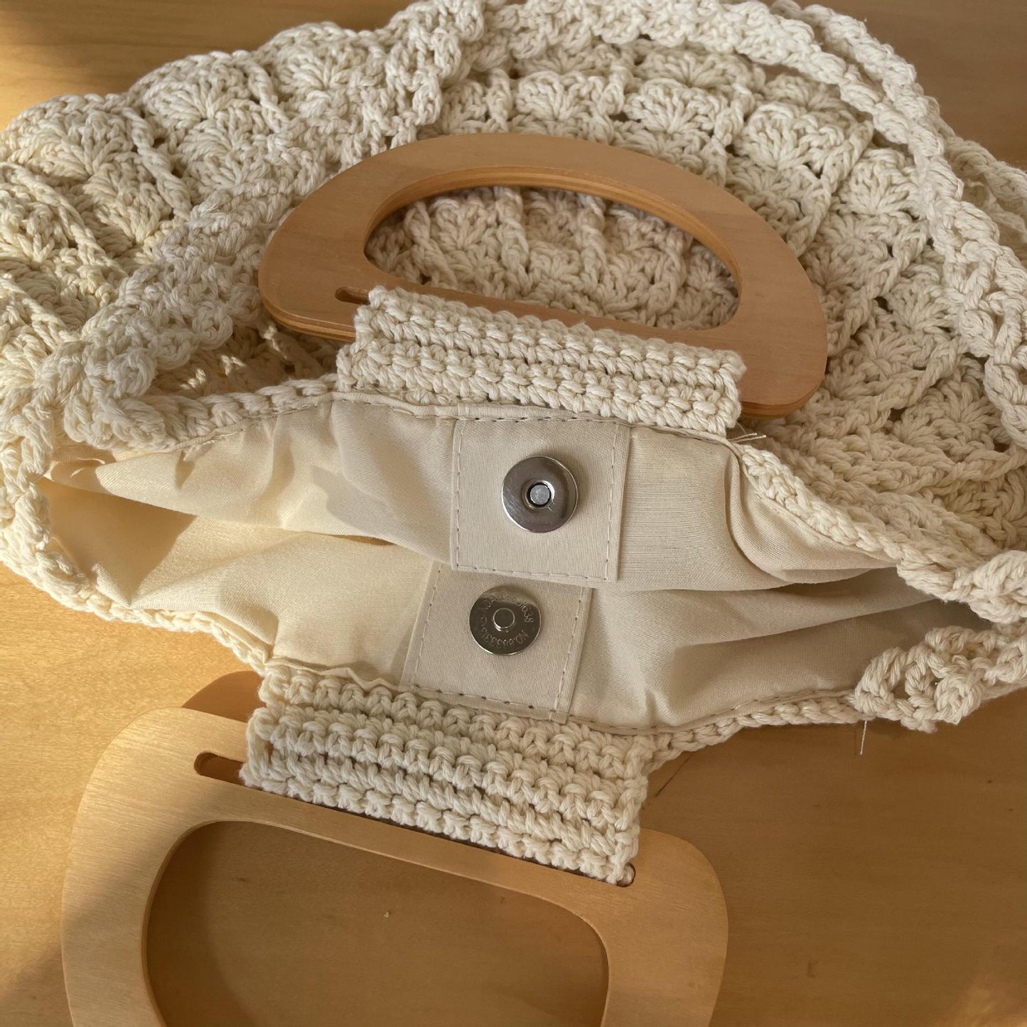 Retro Mori Style Hand-woven Portable Shell Cotton String Women's Handbag