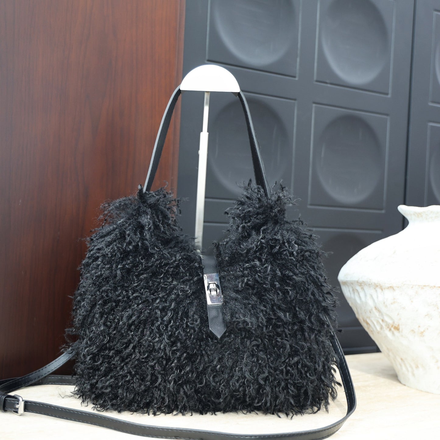 Imitated Tibet Sheep Fur Female Sweet Hot Women's Shoulder Bag