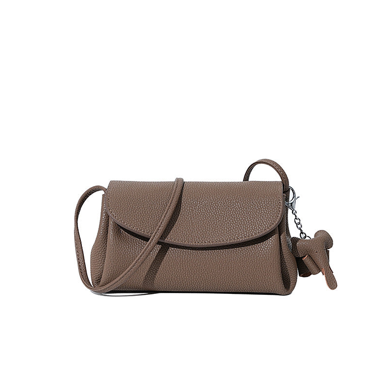 Women's Cowhide Genuine Leather Simple Mobile Fashion High Small Square Bags