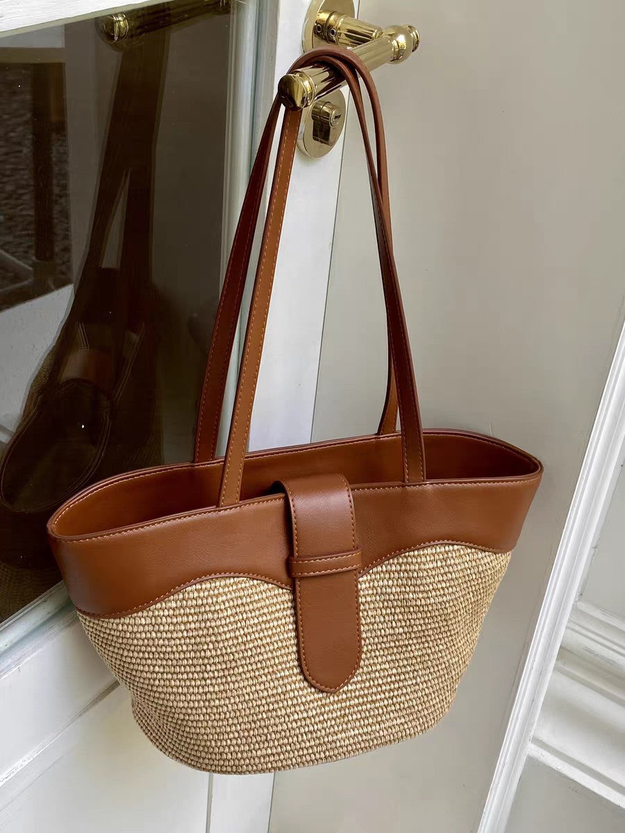 Women's Straw Large Capacity Combination Beach Woven Women's Shoulder Bag