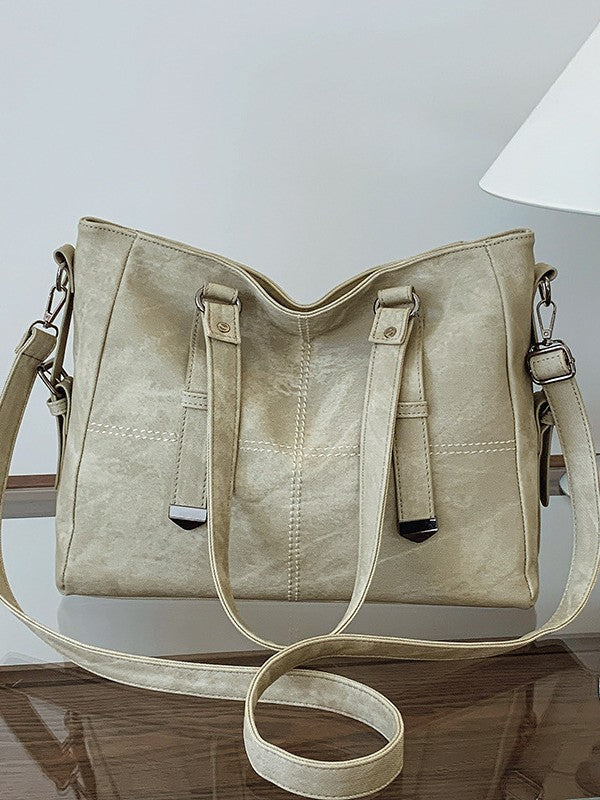 Women's Large Capacity Simple Retro Texture Class Women's Shoulder Bag