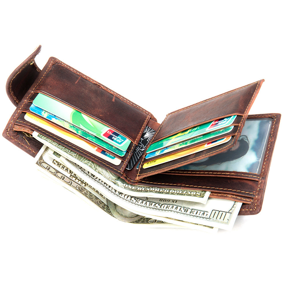 Men's Horse Leather Retro Genuine Large Capacity Men's Wallet