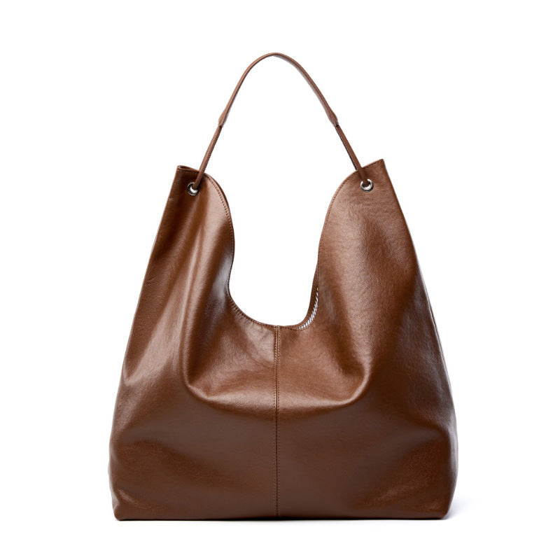 Vegetable Tanning Leather Popular Textured Versatile Class Underarm Women's Shoulder Bag