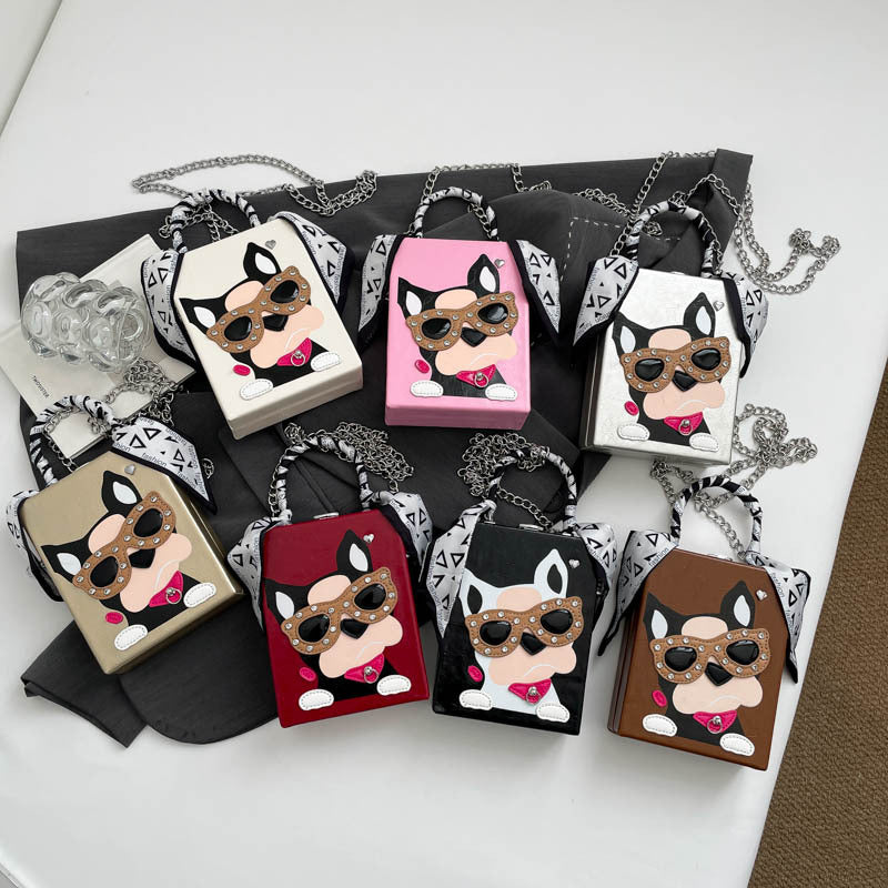 Women's Cartoon Puppy Spring Hard Box Mobile Phone Bags