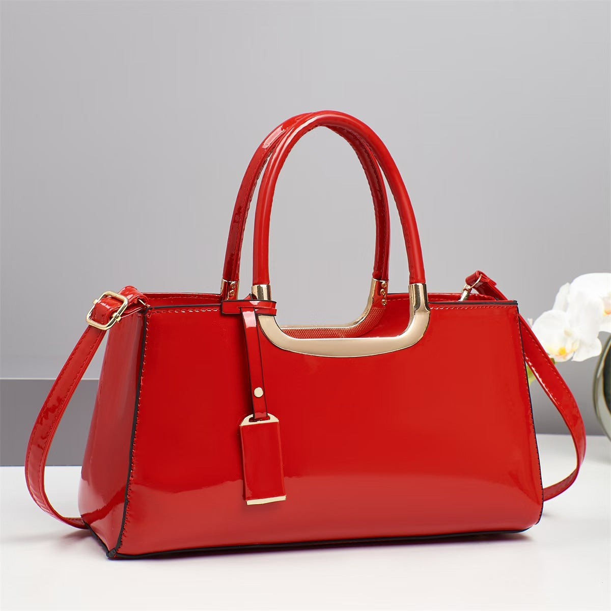 Women's Mirror High-grade Bright Leather Large Capacity Women's Handbag