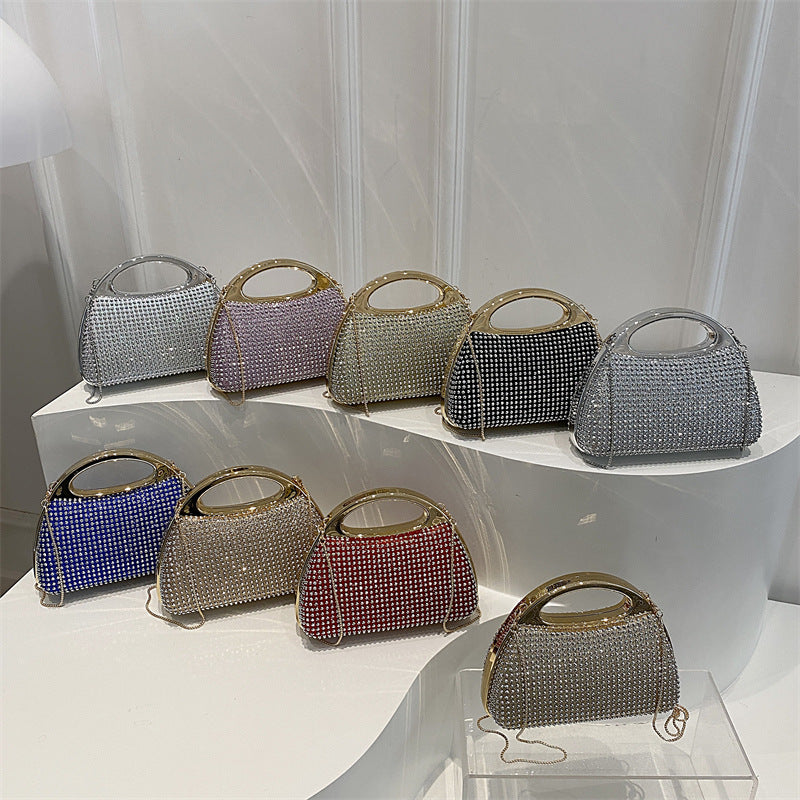 Banquet Diamond Fashion Magnetic Chain Clutch Dinner Bag