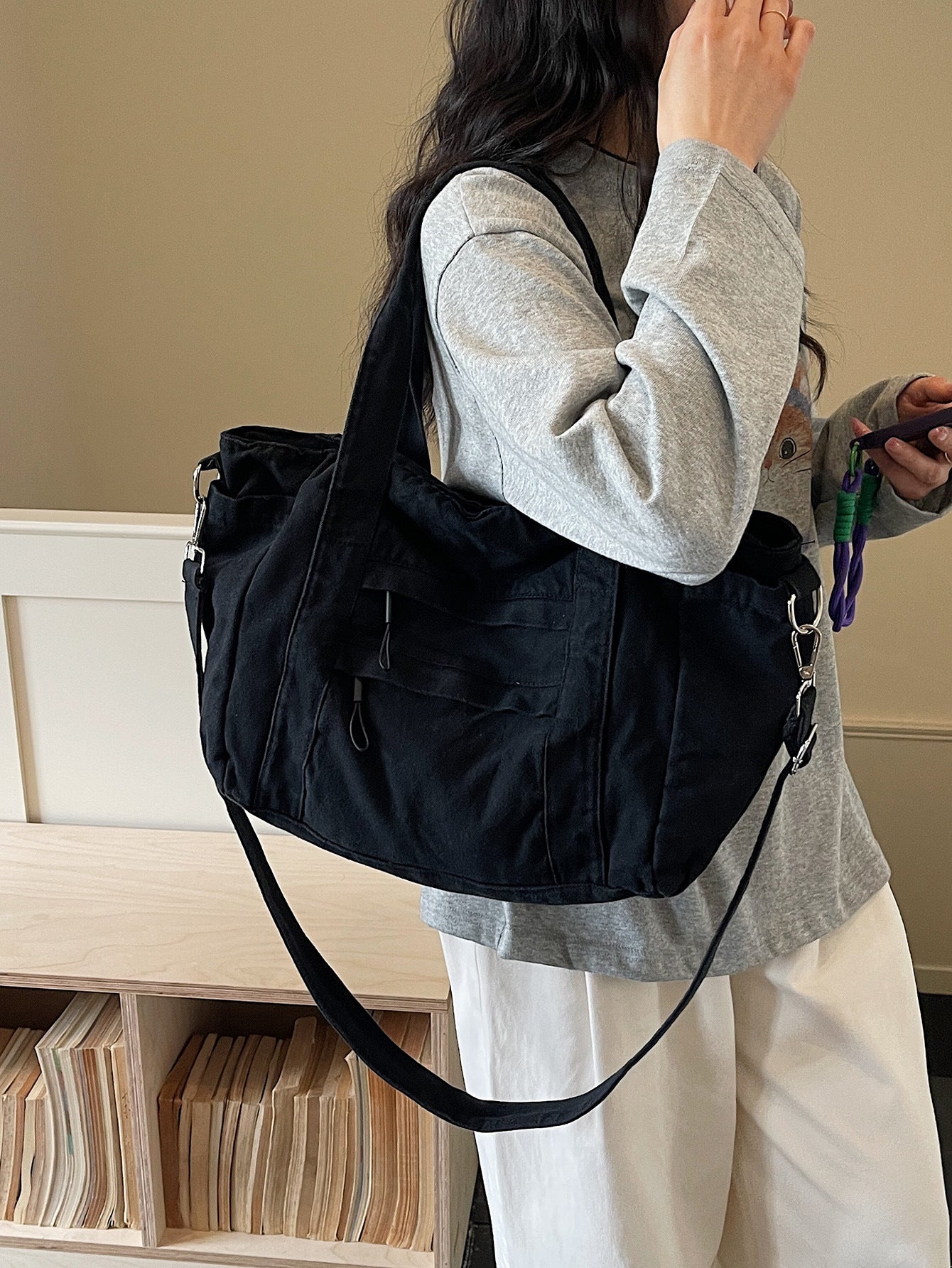 Women's Korean Style Nylon Cloth Lightweight Large Capacity Waterproof Hand Women's Messenger Bag