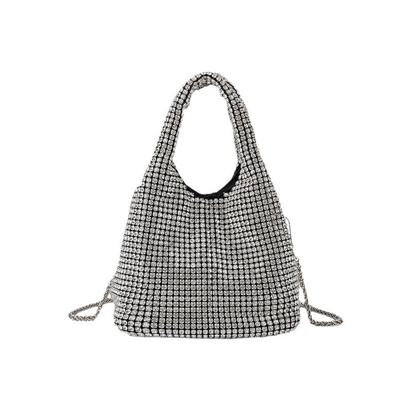 Women's Vest Diamond Summer Fashion Bucket-shaped Sier Lion Dinner Bag