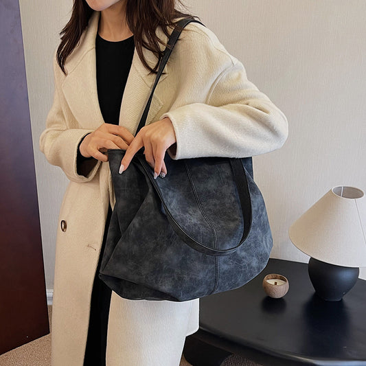 Women's Leather Commuter Underarm Large Capacity Totes Leisure Bags