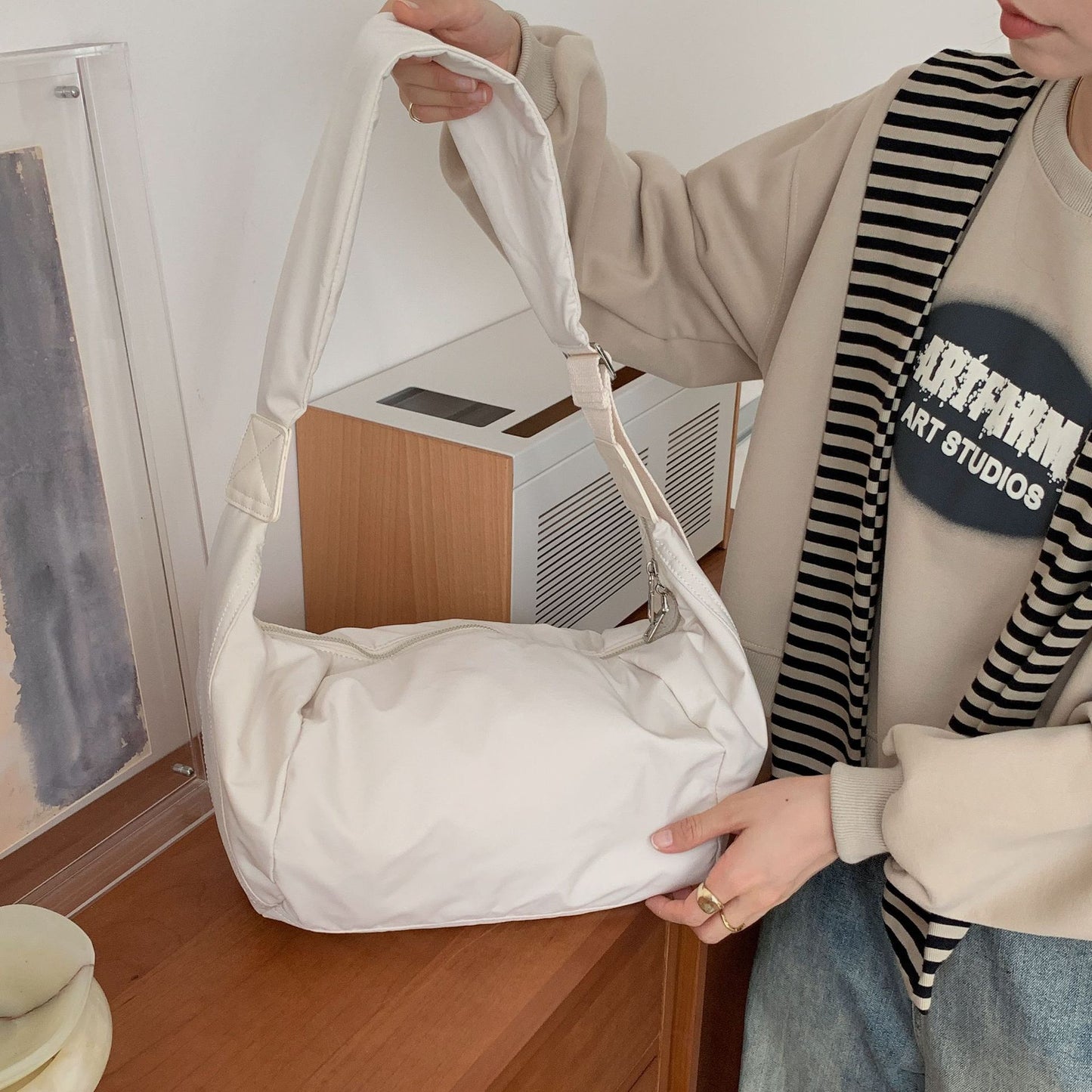 Waterproof Nylon For Boys Oblique Pattern Bags