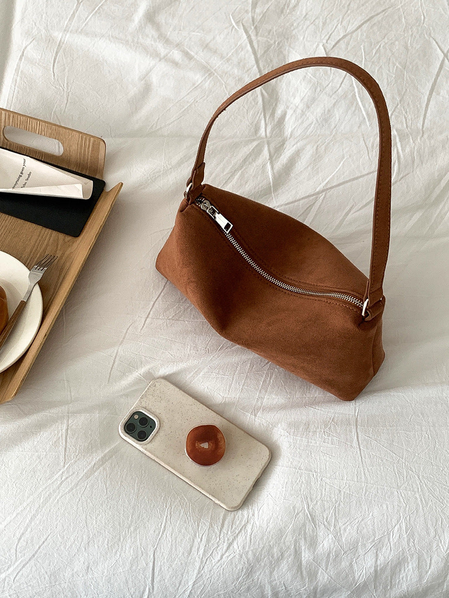 Women's Niche Style Underarm High-grade Retro Suede Women's Shoulder Bag