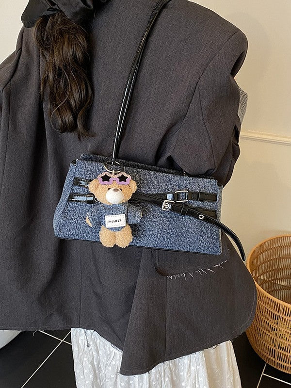Super Popular Niche Denim Female Contrast Color Versatile Women's Shoulder Bag