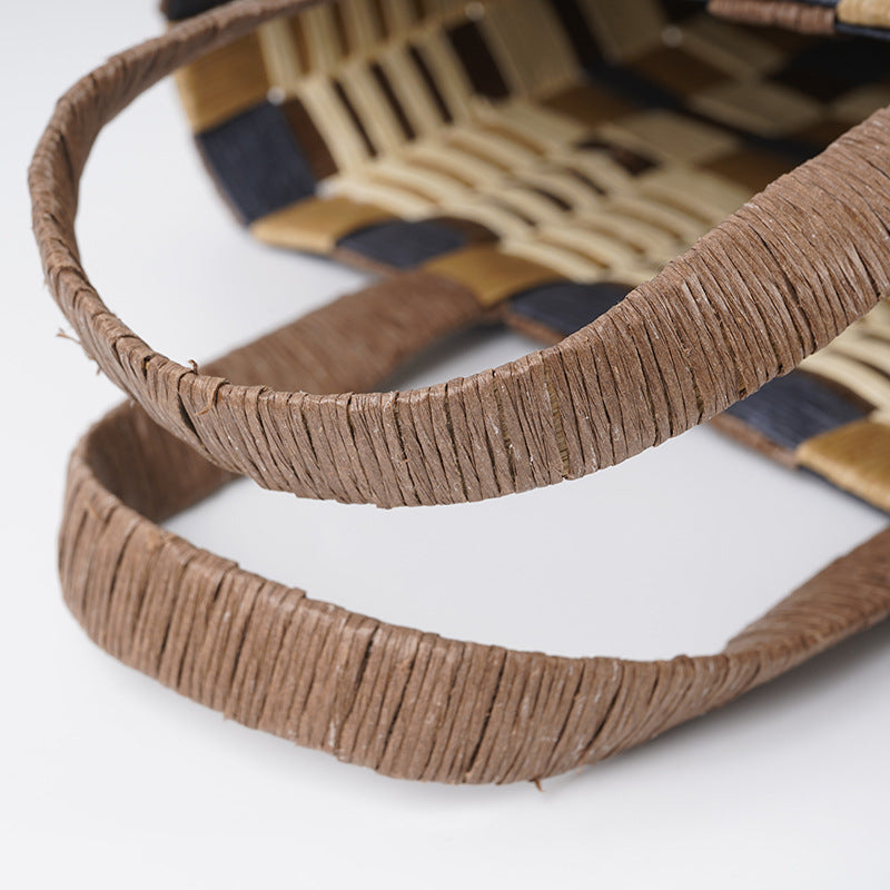 Matching Fashion Vegetable Basket Paper Environmental Women's Handbag
