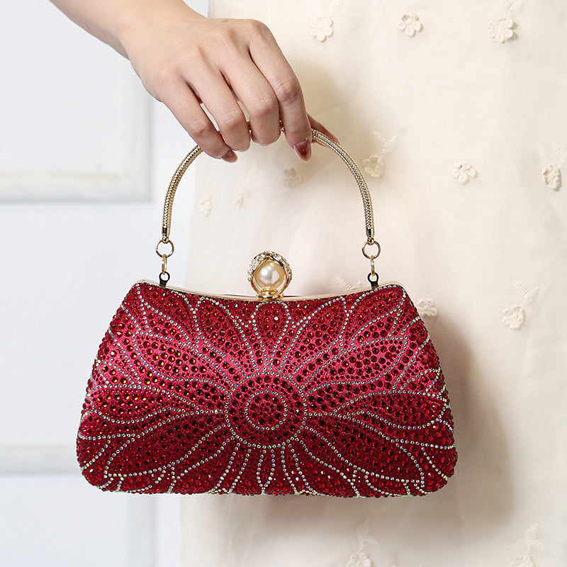 Rhinestone Diamond Cheongsam Dress Garment Hand-held Portable Clutch Evening Bags