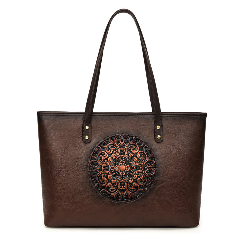 Women's Trendy Retro Fashion Ethnic Style Hand Painted Large Women's Messenger Bag
