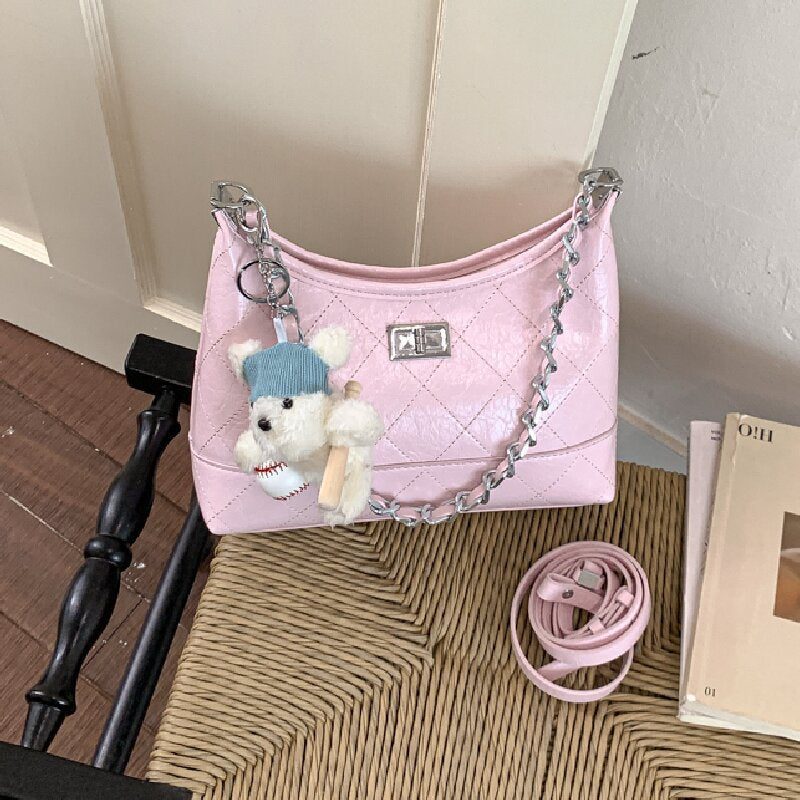 Women's Springtide Fashion Rhombus Chain Simple Underarm Women's Shoulder Bag