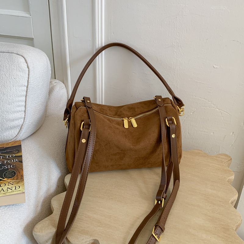 Super Popular Suede Boston Winter Korean Style Bags