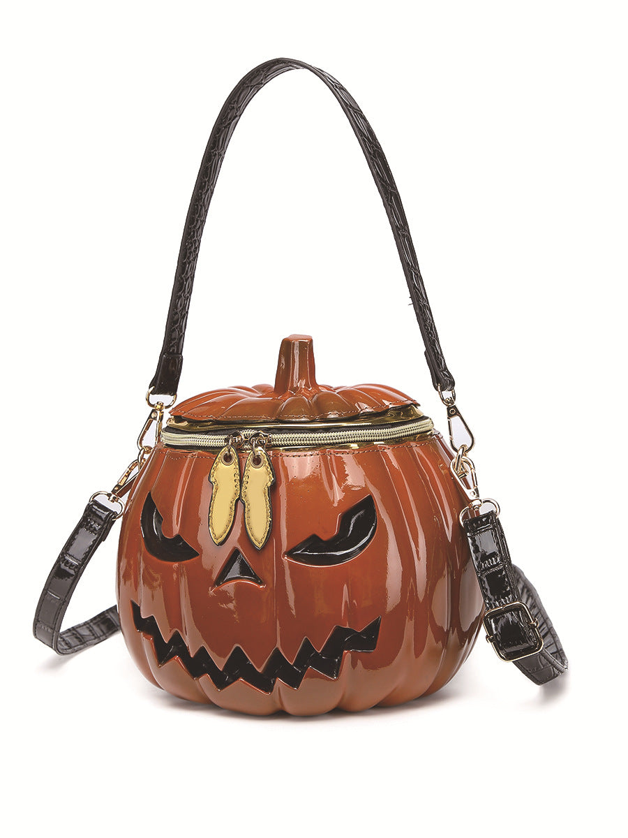 Slouchy Women's Halloween Simulation Pumpkin Portable Women's Messenger Bag
