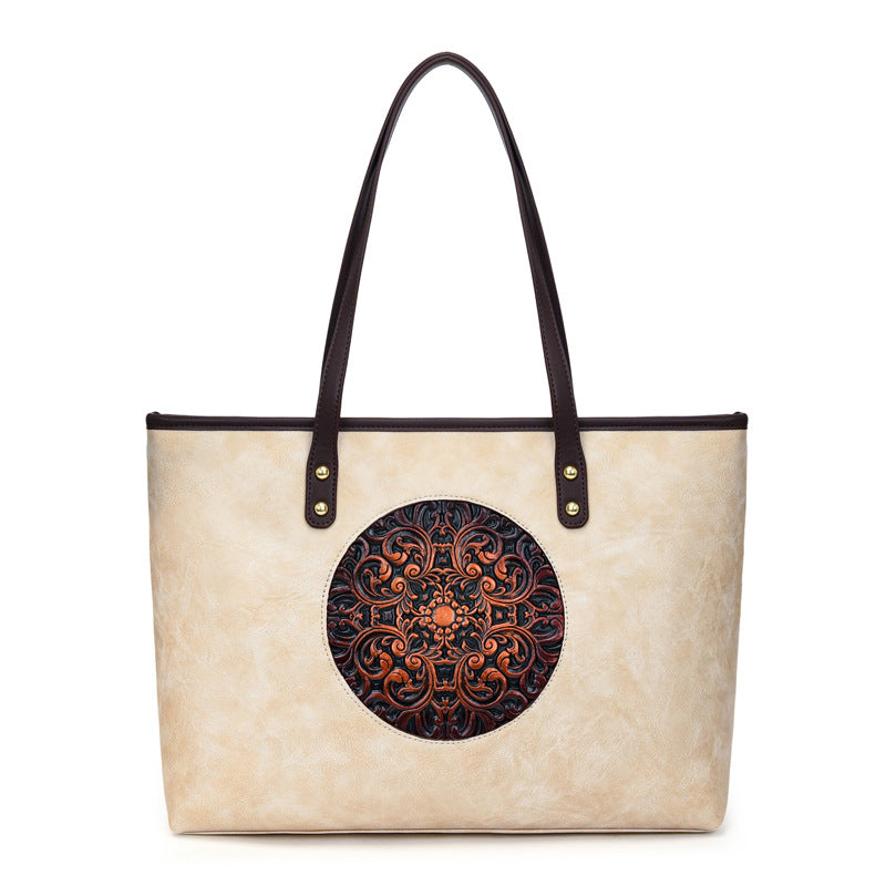 Women's Trendy Retro Fashion Ethnic Style Hand Painted Large Women's Messenger Bag