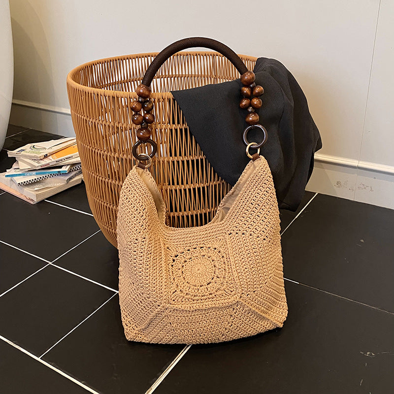 Women's Style Large Capacity Woven Summer Artistic Women's Shoulder Bag