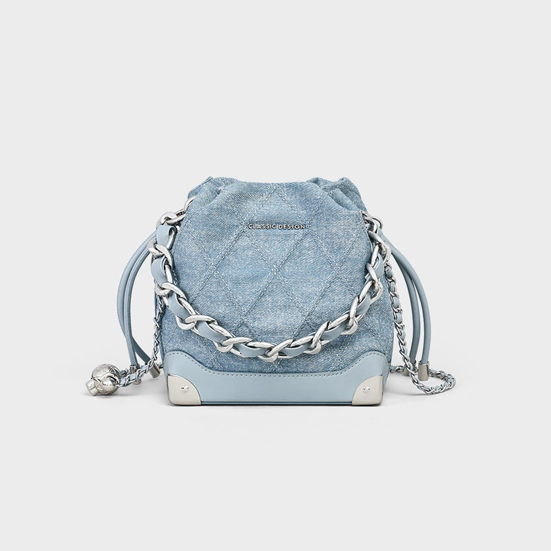 Popular Women's Summer Jean Portable Chain Bucket Bags