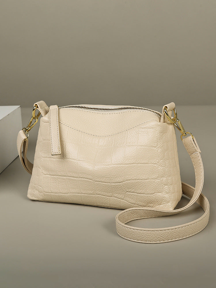 Women's Genuine Leather For Cowhide Trendy Stone Pattern Pouches Bags