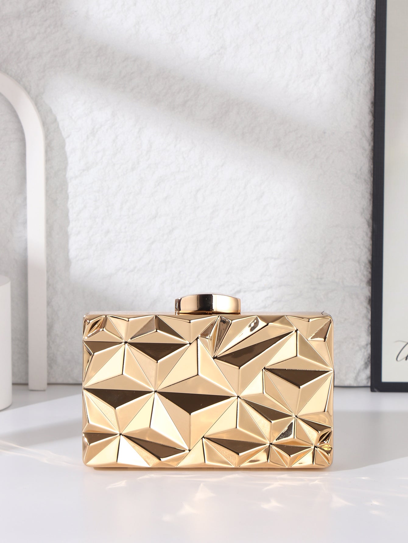 Trendy Fashion Clutch Metal Diamond Cheongsam Dress Dinner Bag
