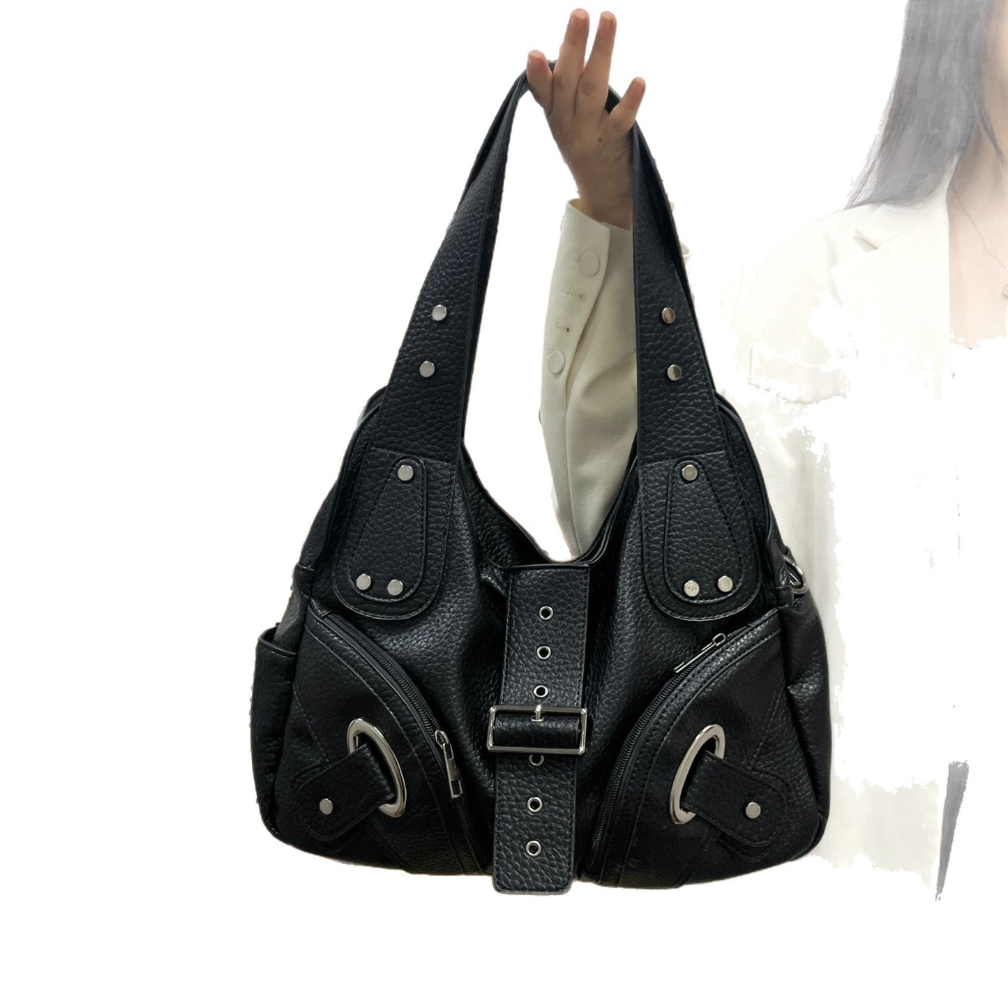 Women's Large Capacity Hot Motorcycle Versatile High-grade Women's Shoulder Bag