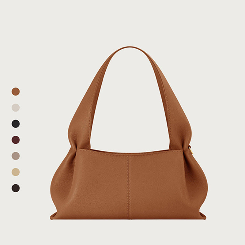Women's Minority Fashion Trendy Portable Cloud High-grade Litchi Pattern Design Sense Women's Handbag