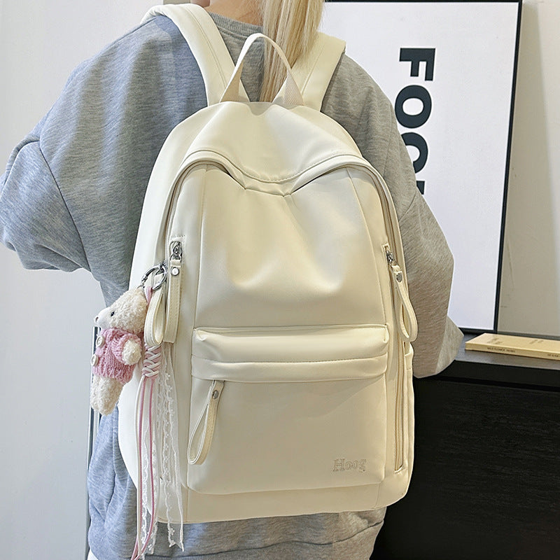 Sweet Style Milky White Pink Female Soft Good-looking Class Commuter Backpacks