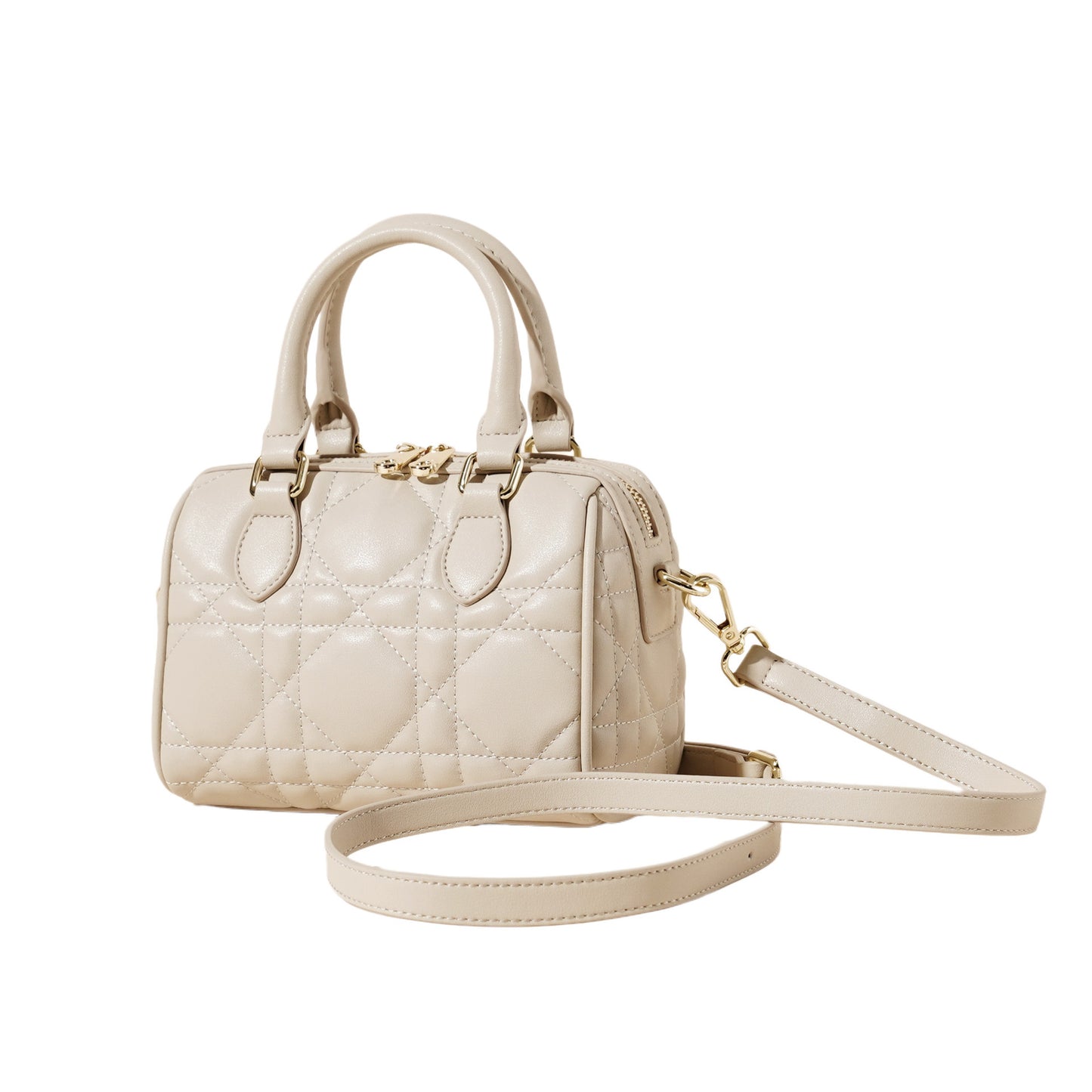Women's Leather Embroidered Fashionable High-grade Rhombic Portable Women's Handbag