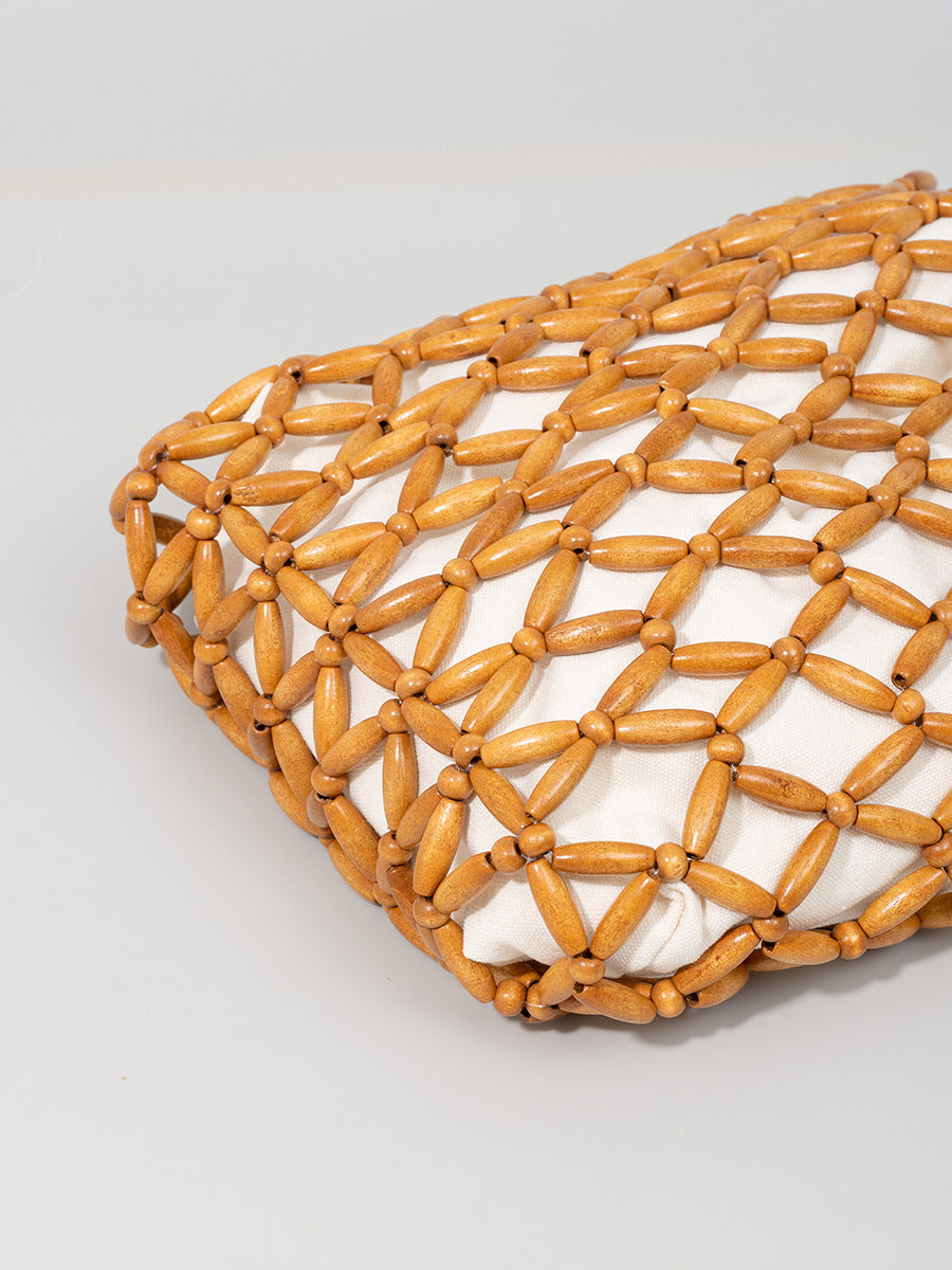 Women's Handmade Wooden Bead Woven High-grade Exquisite Handbags