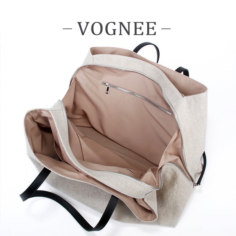 Women's Large Capacity Suede Retro Simple Commute Tote Bag