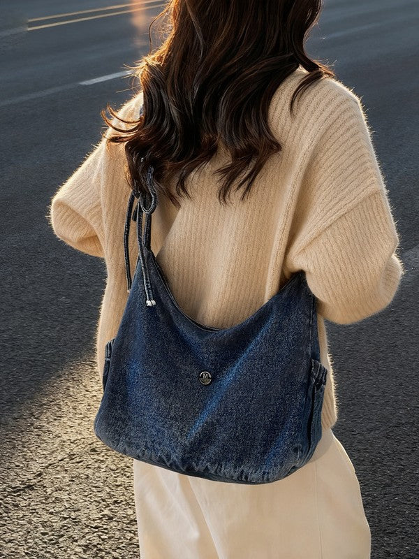 Women's Style Fashionable Textured Niche Denim Idle Bags