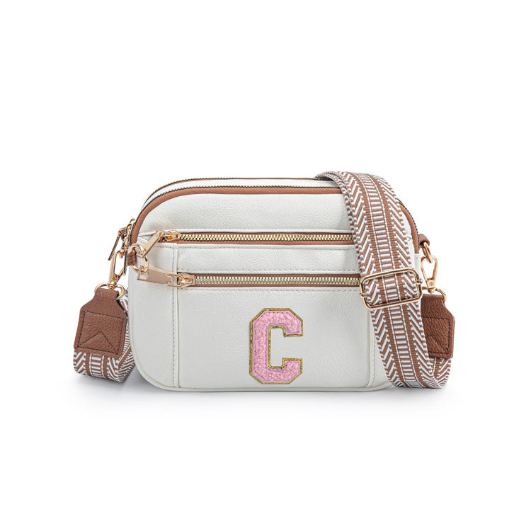 Chessboard Plaid Fashion Retro Double Zipper Women's Shoulder Bag