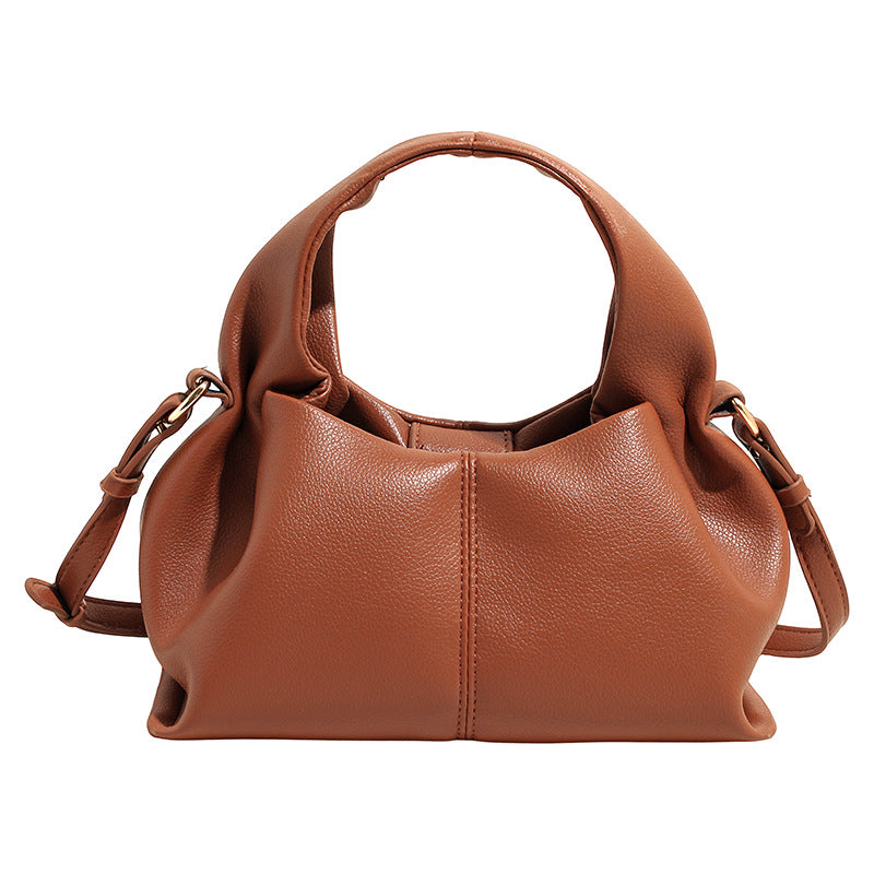 Women's Cloud Lychee Pattern Soft Fashion Solid Women's Handbag