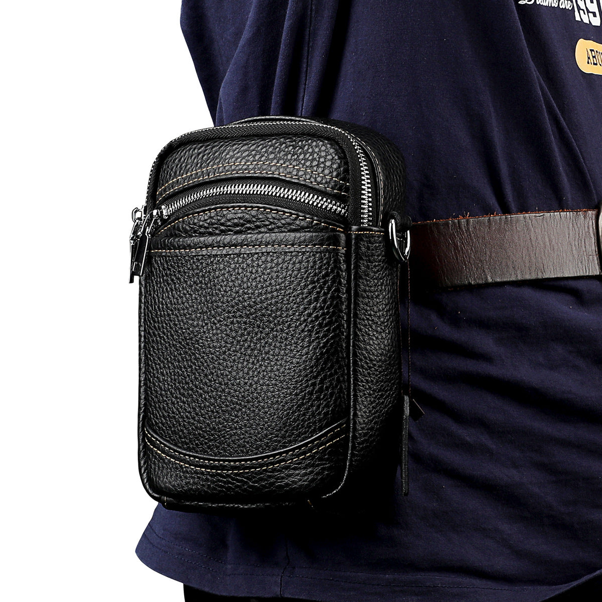 Women's & Men's Fashion Commuter Genuine Leather Men's Fanny Pack