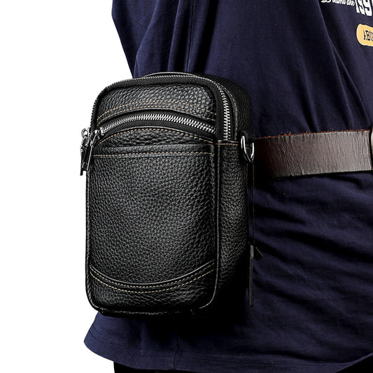 Women's & Men's Fashion Commuter Genuine Leather Men's Fanny Pack