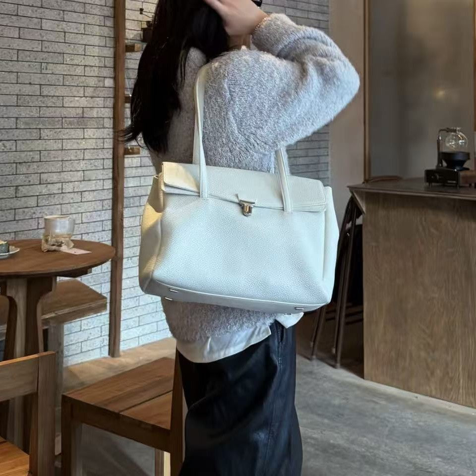 Exquisite Texture Lychee Pattern Underarm Mortise Fashion Large Capacity Women's Shoulder Bag