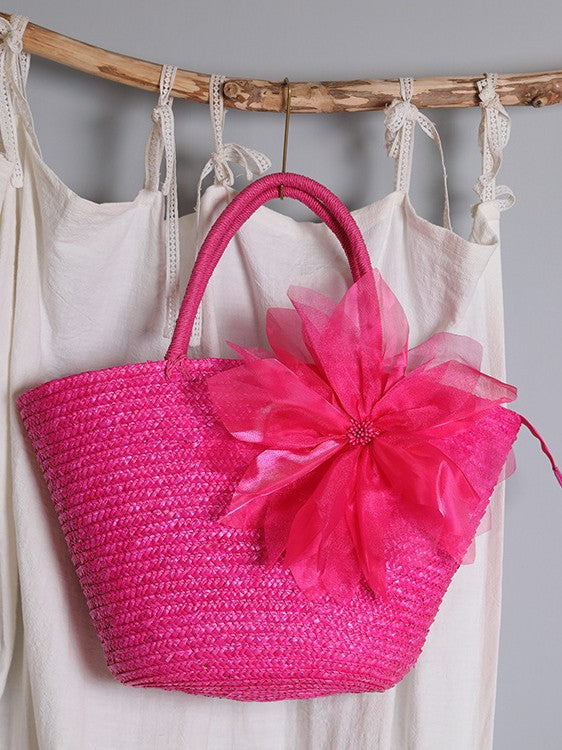 Women's Simple Straw Pastoral Style Beach Vacation Women's Handbag