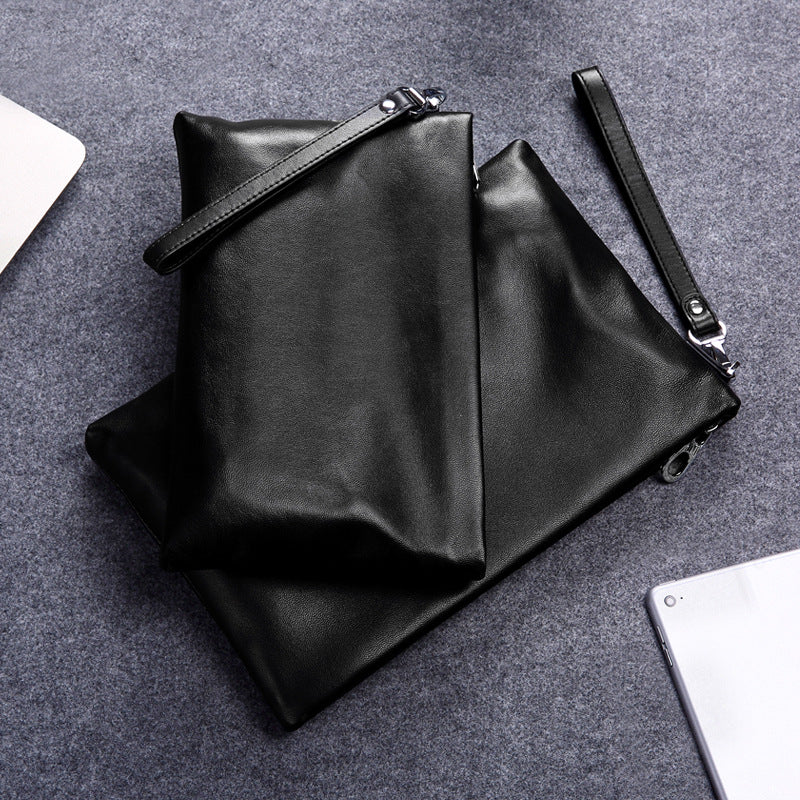 Men's Large Capacity Simple Top Layer Cowhide Bags