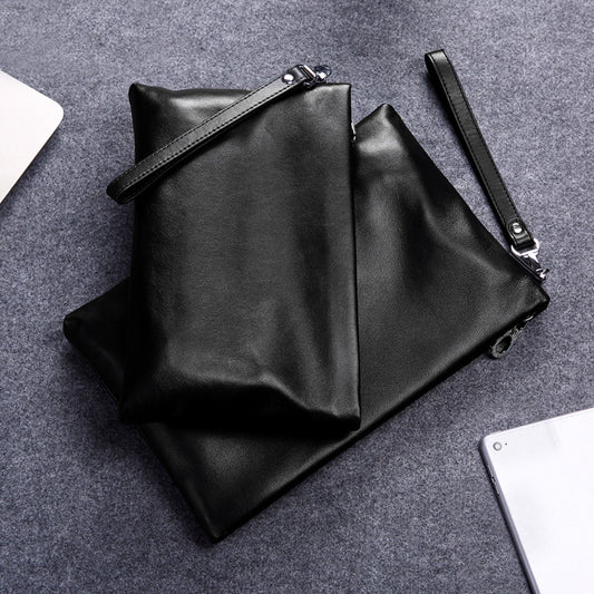 Men's Large Capacity Simple Top Layer Cowhide Bags