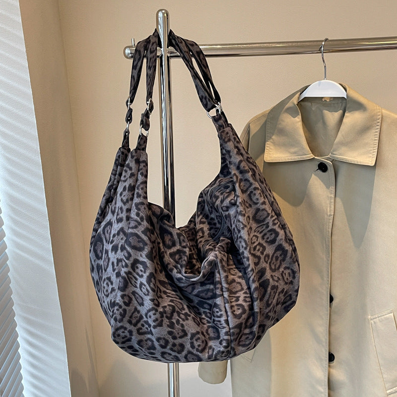 Women's Leisure Commute Large Capacity Leopard Print Tote Bag