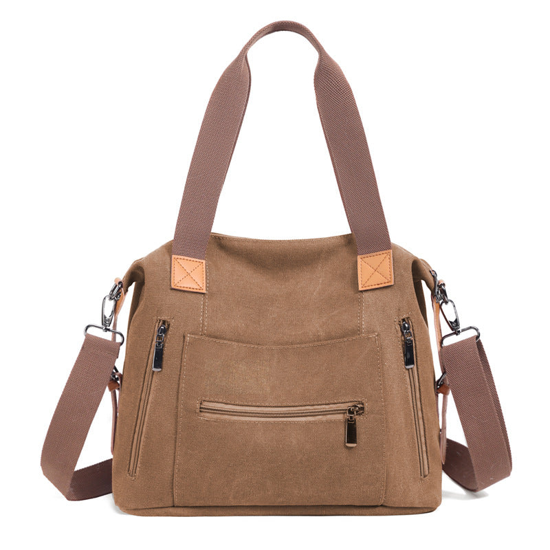Women's Spring Simple Fashion Large Capacity Canvas Trendy Shoulder Bags